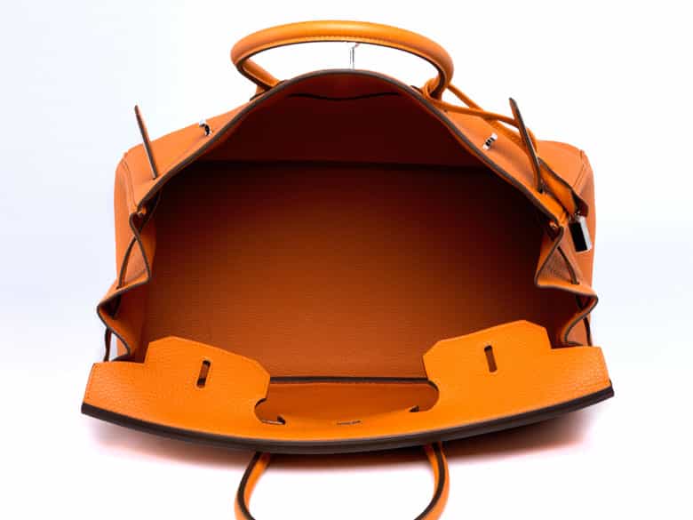 Detailabbildung:  Hermès Birkin Bag 35 cm „Orange“
