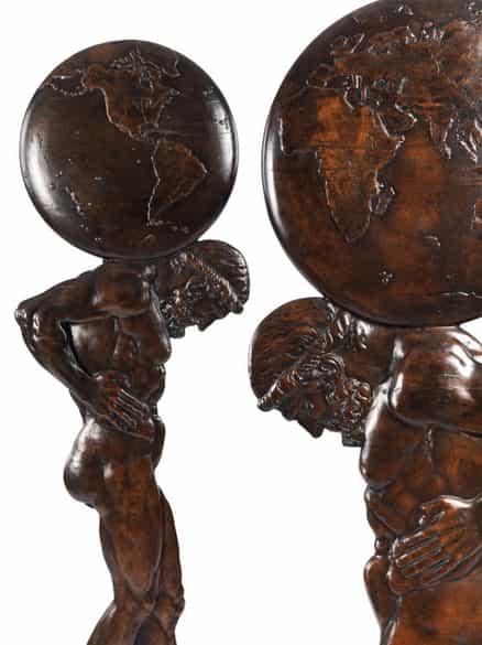 Detailabbildung:  Paar Bronze-Flachreliefs