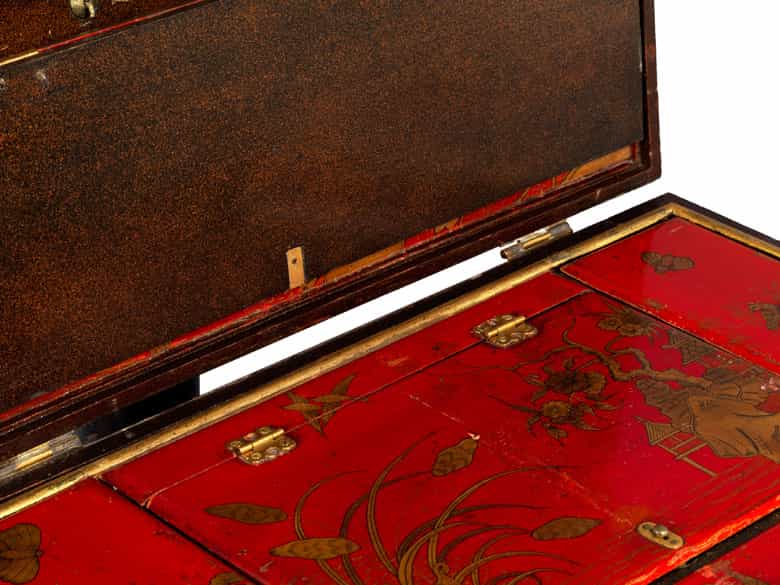 Detailabbildung:  Lackschreibkasten von Martin Schnell, 1675 Berlin - 1740 Warschau, zug.