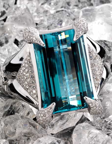Detailabbildung:  Aquamarin-Brillantarmreif