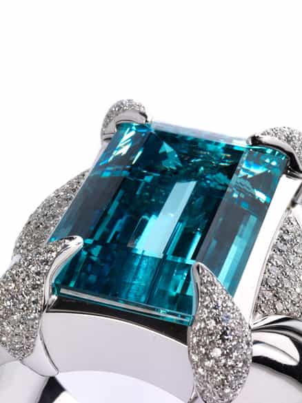 Detailabbildung:  Aquamarin-Brillantarmreif