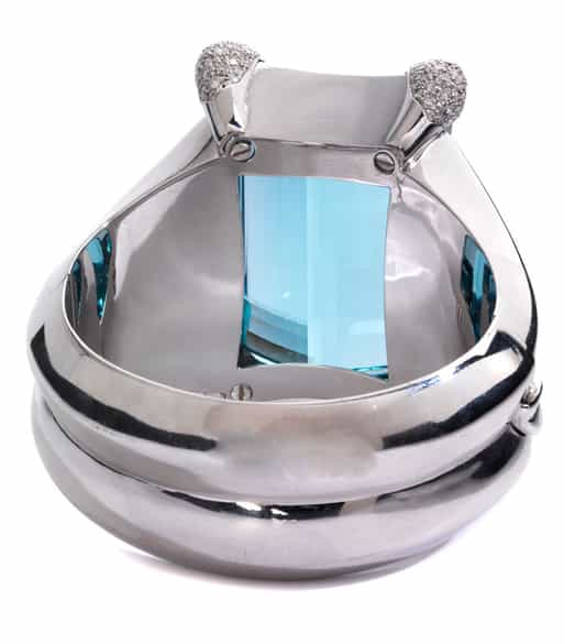 Detailabbildung:  Aquamarin-Brillantarmreif