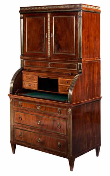 Detailabbildung: Bedeutender Zylindersekretär von Friedrich Gottlob Hoffmann, 1741 - 1806