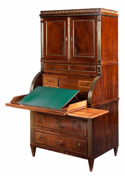 Detailabbildung: Bedeutender Zylindersekretär von Friedrich Gottlob Hoffmann, 1741 - 1806