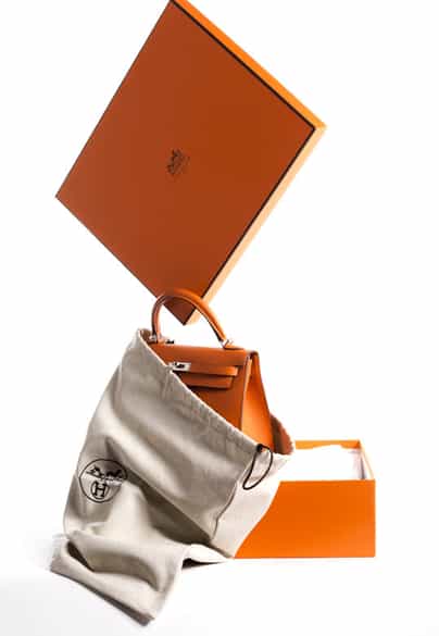 Detailabbildung:  Hermès Kelly Bag 25 cm „Orange“