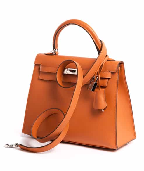 Detailabbildung:  Hermès Kelly Bag 25 cm „Orange“