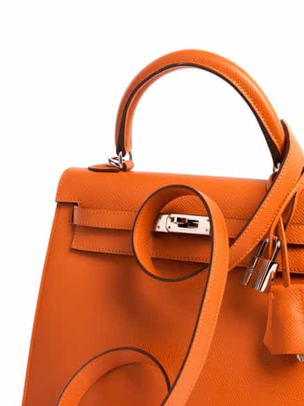 Detailabbildung:  Hermès Kelly Bag 25 cm „Orange“