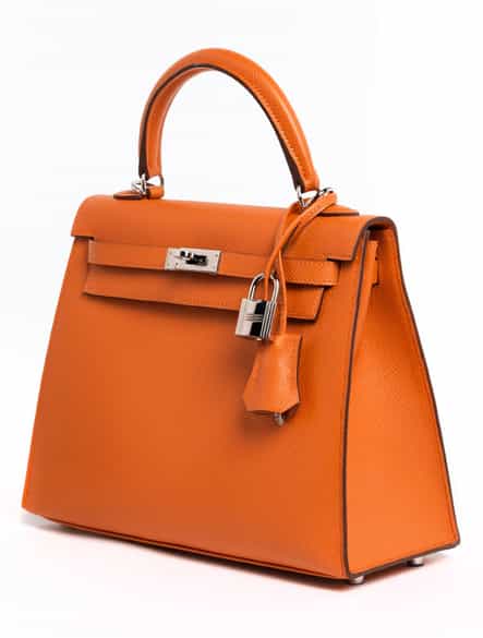 Detailabbildung:  Hermès Kelly Bag 25 cm „Orange“