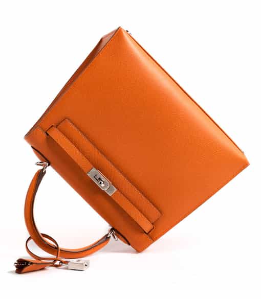 Detailabbildung:  Hermès Kelly Bag 25 cm „Orange“