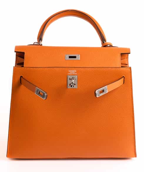 Detailabbildung:  Hermès Kelly Bag 25 cm „Orange“