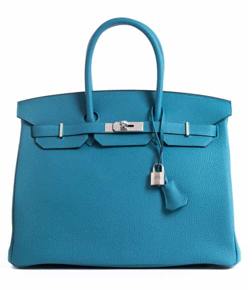 Detailabbildung:  Hermès Birkin Bag 35 cm „Turquoise“