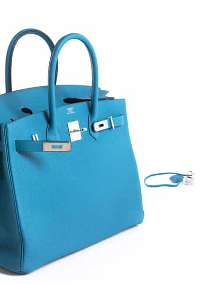 Detailabbildung:  Hermès Birkin Bag 35 cm „Turquoise“