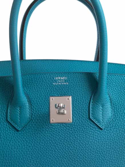Detailabbildung:  Hermès Birkin Bag 35 cm „Turquoise“