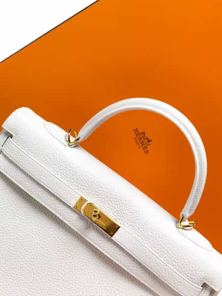 Detailabbildung:  Hermès Kelly Bag 35 cm „White“
