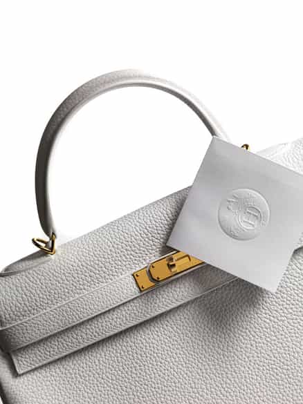 Detailabbildung:  Hermès Kelly Bag 35 cm „White“