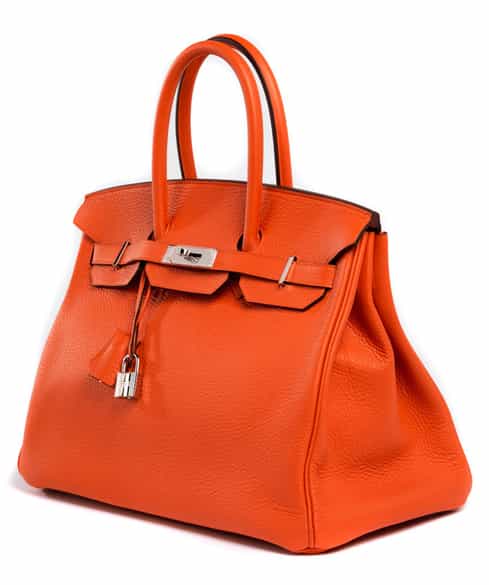 Detailabbildung:  Hermès Birkin Bag 35 cm „Feu Orange“