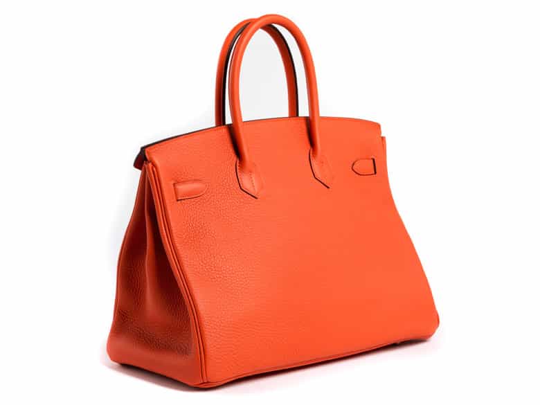 Detailabbildung:  Hermès Birkin Bag 35 cm „Feu Orange“