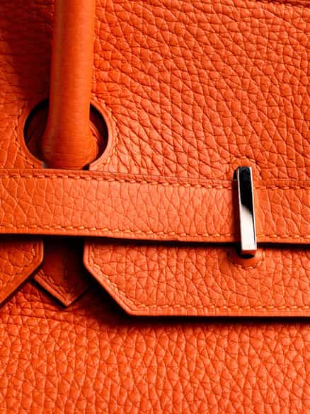 Detailabbildung:  Hermès Birkin Bag 35 cm „Feu Orange“