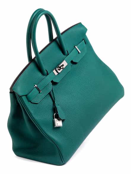 Detailabbildung:  Hermès Birkin Bag 35 cm „Malachite“