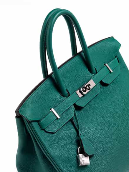 Detailabbildung:  Hermès Birkin Bag 35 cm „Malachite“