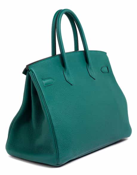 Detailabbildung:  Hermès Birkin Bag 35 cm „Malachite“