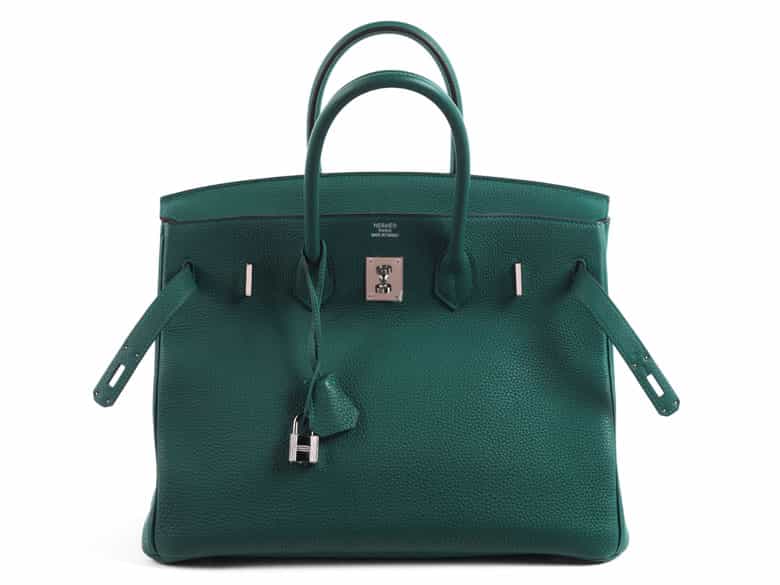 Detailabbildung:  Hermès Birkin Bag 35 cm „Malachite“