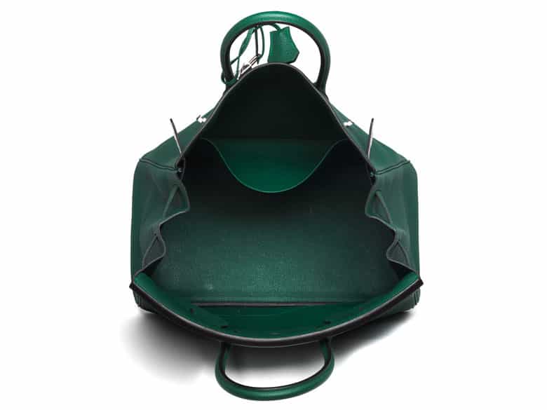 Detailabbildung:  Hermès Birkin Bag 35 cm „Malachite“