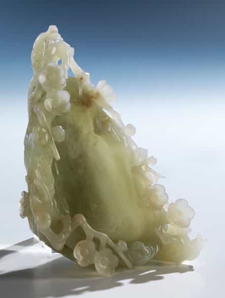 Detailabbildung:  Jadegeschnitzter Pinselwascher