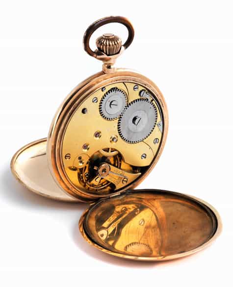 Detailabbildung:  Goldene Savonnette Taschenuhr