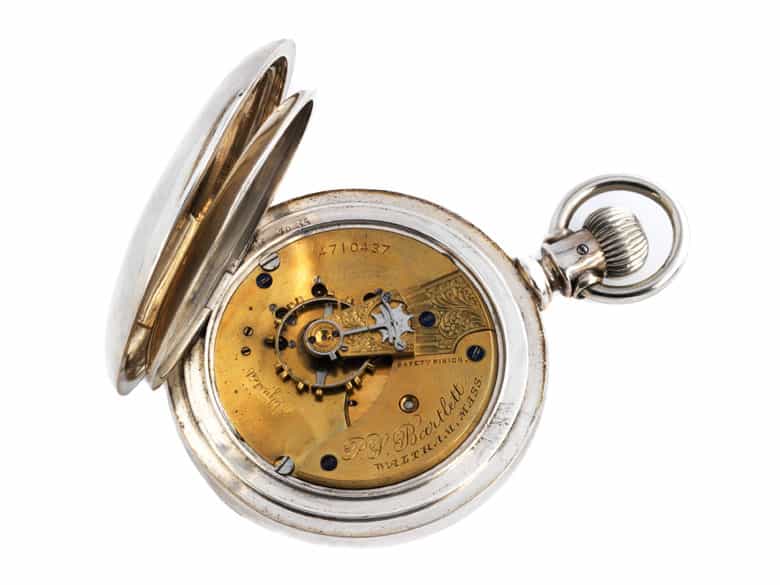 Detailabbildung:  Savonnette Taschenuhr von Waltham, USA