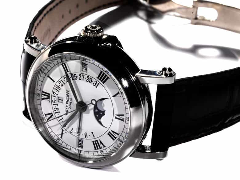 Detailabbildung:  Ewiger Kalender von PATEK PHILIPPE in Weißgold, Referenz 5059G.