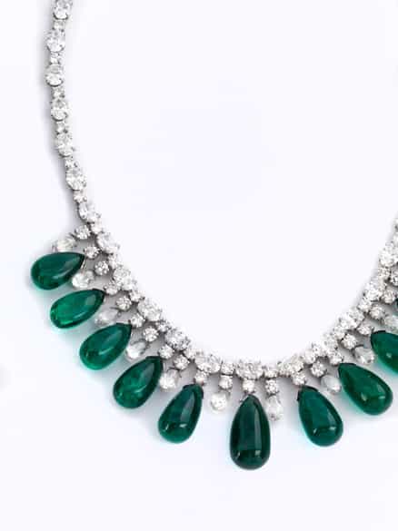 Detailabbildung:  Smaragd-Diamant-Collier