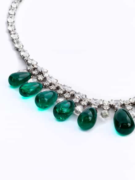Detailabbildung:  Smaragd-Diamant-Collier