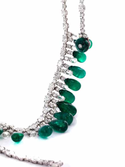 Detailabbildung:  Smaragd-Diamant-Collier