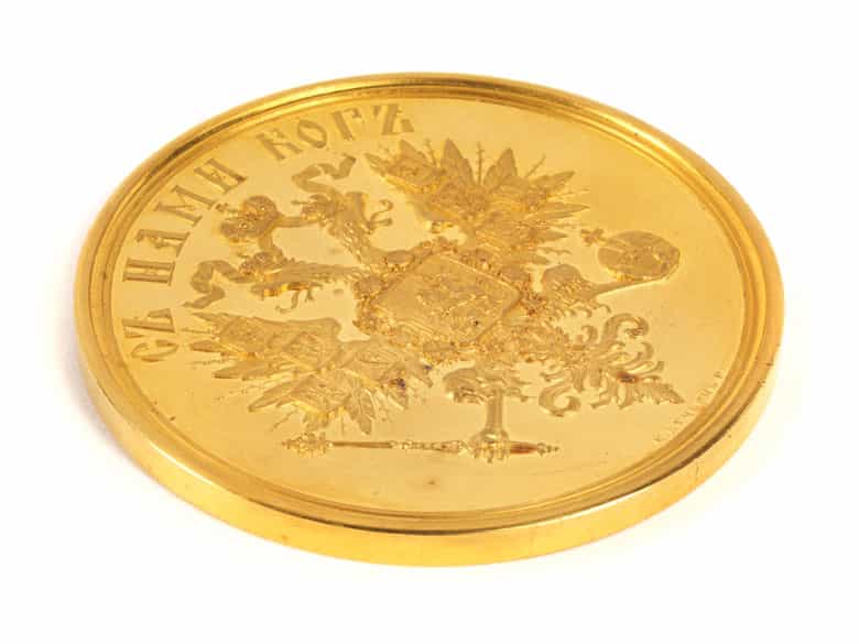 Detailabbildung: Gold-Medaille auf die Krönung des Zaren Alexander II