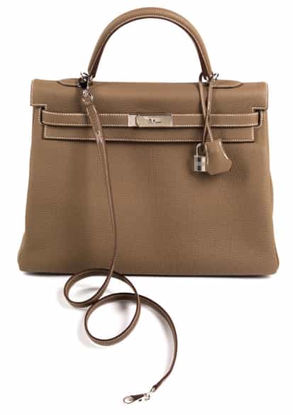Detailabbildung: Hermès Kelly Bag 35 cm „Etoupe“