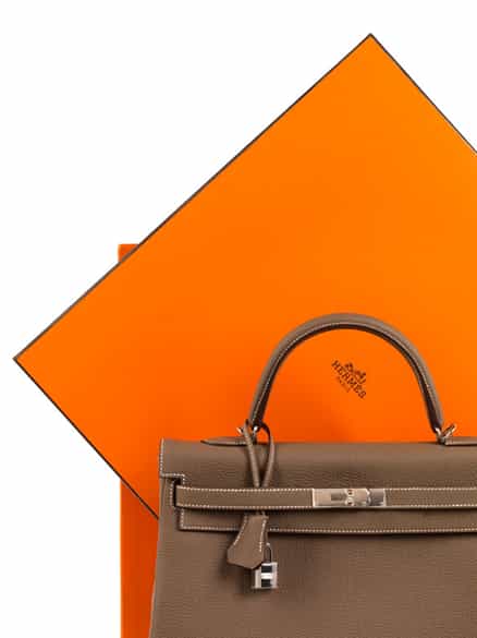 Detailabbildung: Hermès Kelly Bag 35 cm „Etoupe“