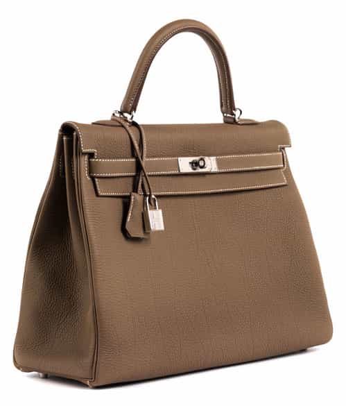 Detailabbildung: Hermès Kelly Bag 35 cm „Etoupe“