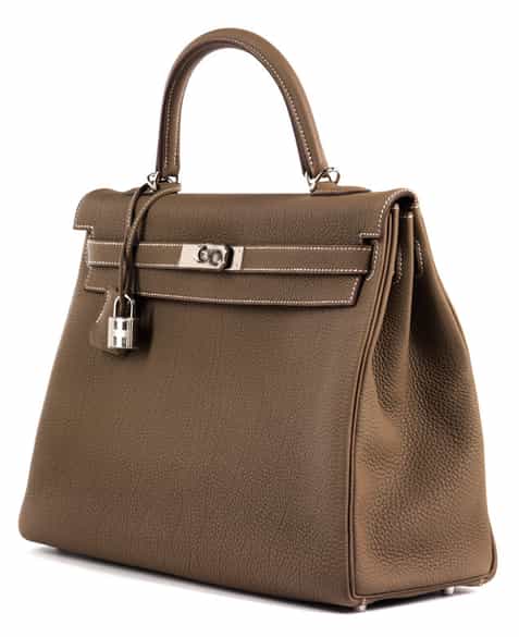 Detailabbildung: Hermès Kelly Bag 35 cm „Etoupe“