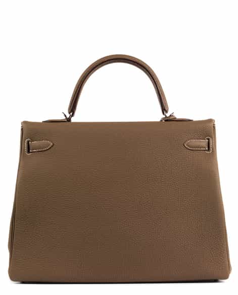 Detailabbildung: Hermès Kelly Bag 35 cm „Etoupe“