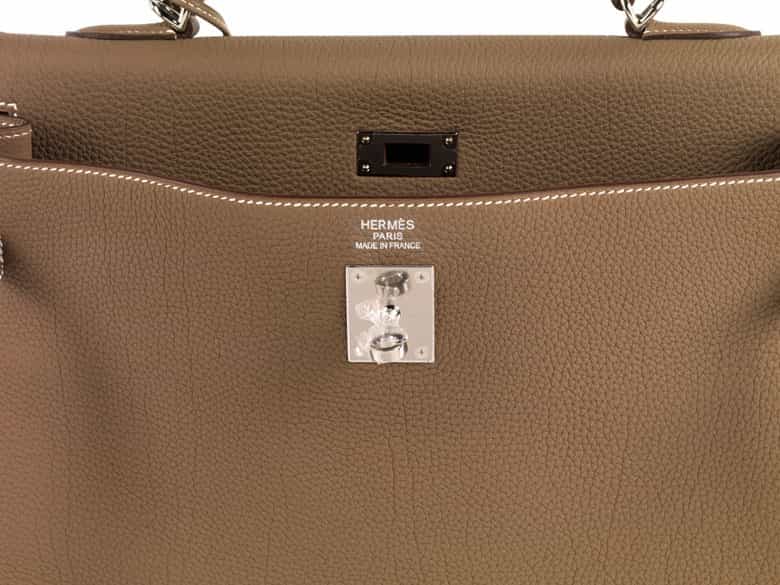 Detailabbildung: Hermès Kelly Bag 35 cm „Etoupe“