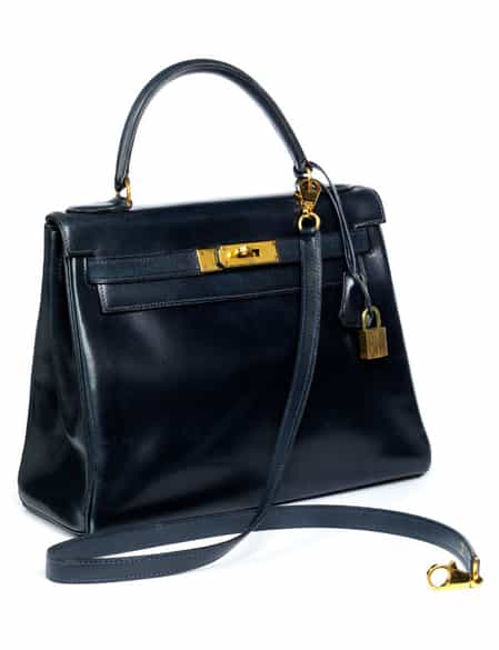 Detailabbildung: Hermès Kelly Bag 28 cm „Bleu marine“