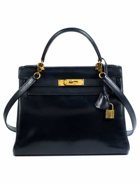 Detailabbildung: Hermès Kelly Bag 28 cm „Bleu marine“