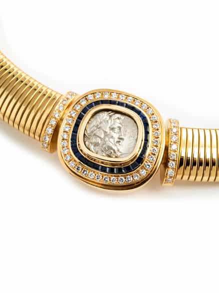 Detailabbildung: Gold-Brillant-Saphircollier