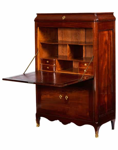 Detailabbildung:  Klappsekretär im Transitionsstil, gestempelt „Delorme“