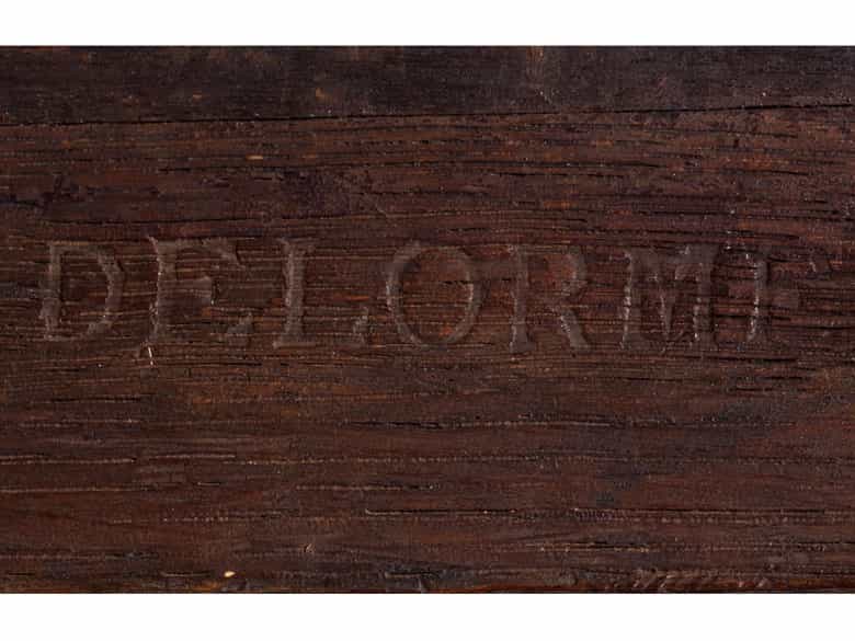 Detailabbildung:  Klappsekretär im Transitionsstil, gestempelt „Delorme“