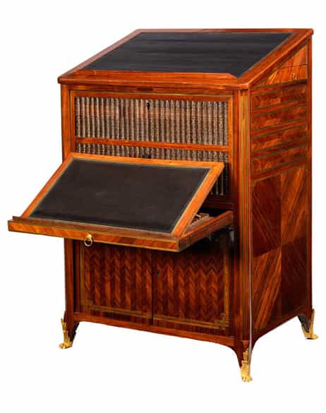 Detailabbildung: Außergewöhnlich eleganter Stehpult-Sekretär des Ebenisten Christoph Wolff, 1720 - 1795