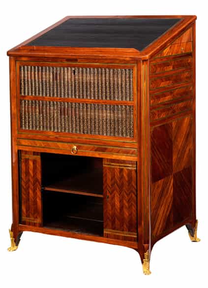 Detailabbildung: Außergewöhnlich eleganter Stehpult-Sekretär des Ebenisten Christoph Wolff, 1720 - 1795