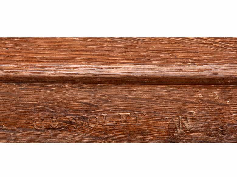 Detailabbildung: Außergewöhnlich eleganter Stehpult-Sekretär des Ebenisten Christoph Wolff, 1720 - 1795