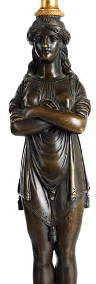 Detailabbildung: Paar Kaminkandelaber, André-Antoine Ravrio, 1759 - 1814, zug./ Art des